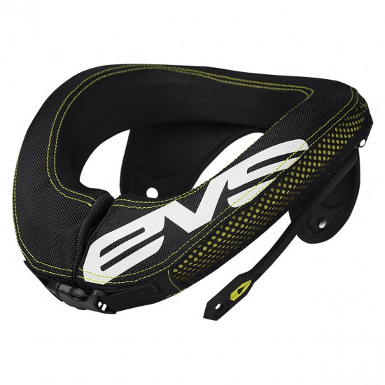 EVS R3 NECK PROTECTOR INCLUDING ARMOUR STRAPS YOUTH BLACK HI-VIZ YELLOW ONE SIZE 