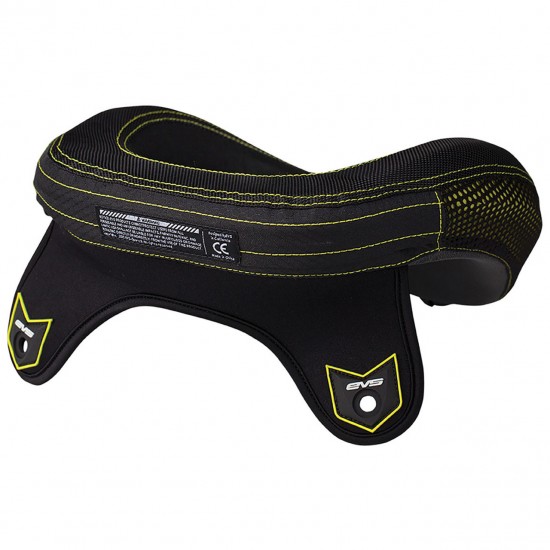 EVS R3 NECK PROTECTOR INCLUDING ARMOUR STRAPS YOUTH BLACK HI-VIZ YELLOW ONE SIZE 