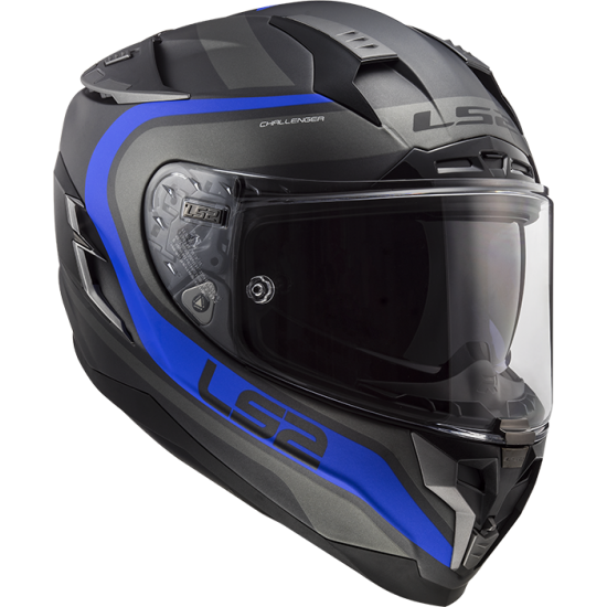 LS2 CHALLENGER FUSION BLUE FULL FACE MOTORCYCLE HELMET FIBREGLASS ACU APPROVED ADULT