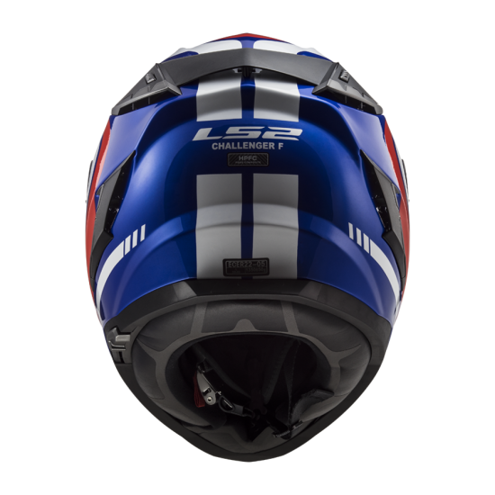 LS2 CHALLENGER FUSION BLUE/RED FULL FACE MOTORCYCLE HELMET FIBREGLASS ACU APPROVED ADULT