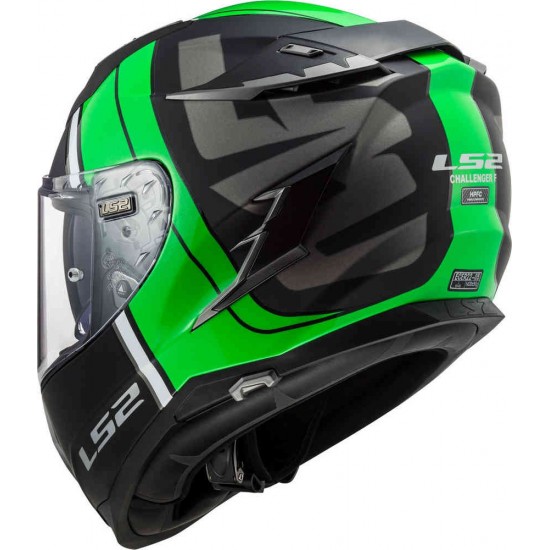 LS2 CHALLENGER RANDY GREEN FULL FACE MOTORCYCLE HELMET FIBREGLASS ACU APPROVED ADULT