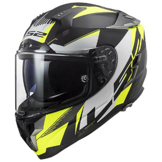 LS2 CHALLENGER SQUADREN YELLOW/WHITE FULL FACE MOTORCYCLE HELMET FIBREGLASS ACU APPROVED ADULT