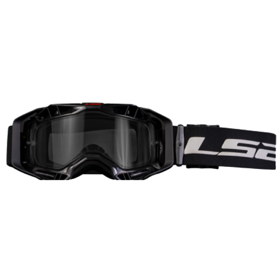 LS2 AURA ADULT MOTOCROSS GOGGLES BLACK WITH CLEAR LENS
