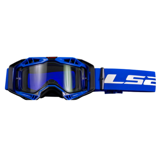 LS2 AURA ADULT MOTOCROSS GOGGLES BLUE WITH CLEAR LENS