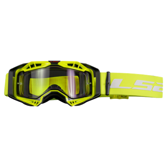 LS2 AURA ADULT MOTOCROSS GOGGLES YELLOW WITH CLEAR LENS