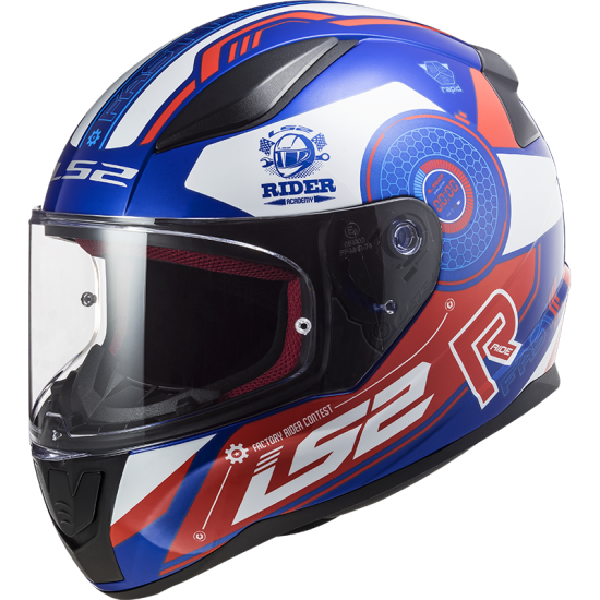 LS2 RAPID STRATOS BLUE/RED/WHITE FULL FACE MOTORCYCLE HELMET ECE 22.05 ADULT