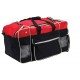 LUGGAGE MIDI KIT BAG BLACK RED WITH ROLLAWAY CHANGING MAT (90lt)
