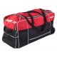 LUGGAGE KIT BAG BLACK RED WITH TRAVEL WHEELS AND RETRACTABLE HANDLE (130lt)
