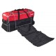 LUGGAGE KIT BAG BLACK RED WITH TRAVEL WHEELS AND RETRACTABLE HANDLE (130lt)