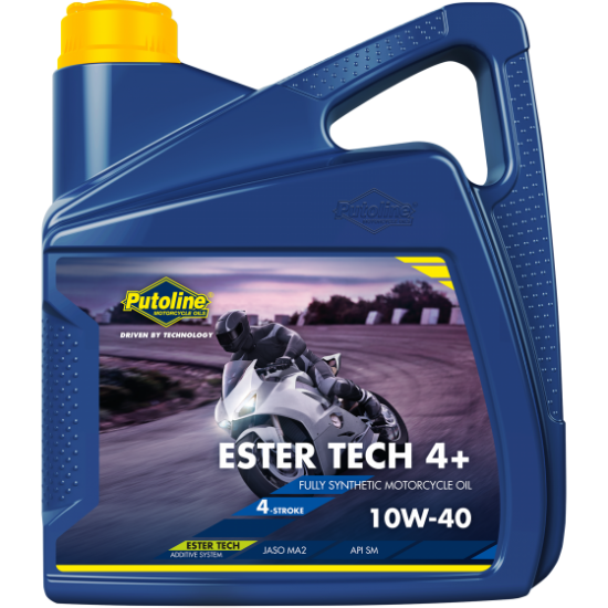 PUTOLINE ESTER TECH 4+ 10W-40 FULLY SYNTHETIC MOTORCYCLE ENGINE OIL 4L