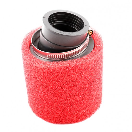 PIT BIKE AIR FILTER 43MM ANGLED RED
