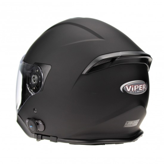 VIPER RSV10 BL + 3.0 BLUETOOTH SCOOTER / MOTORCYCLE JET HELMET DC MATT BLACK