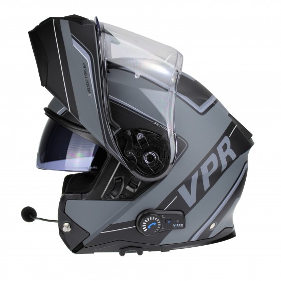 VIPER RSV191 BL+ 3.0 PINLOCK BLUETOOTH FLIP MOTORCYCLE HELMET TOURING RAZE GREY
