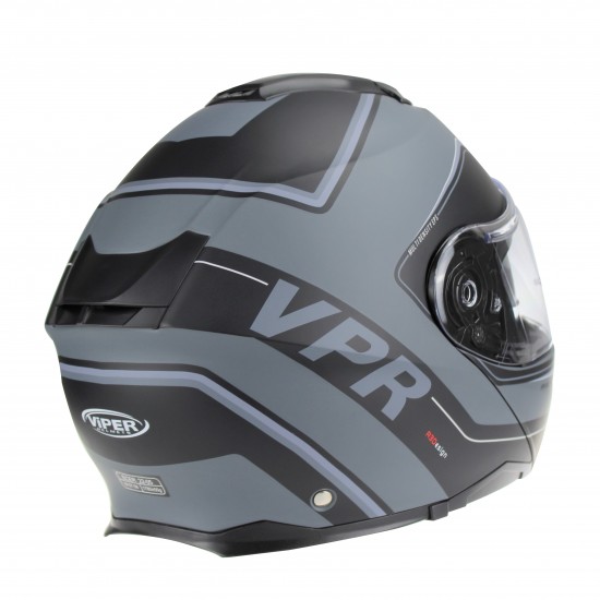VIPER RSV191 BL+ 3.0 PINLOCK BLUETOOTH FLIP MOTORCYCLE HELMET TOURING RAZE GREY