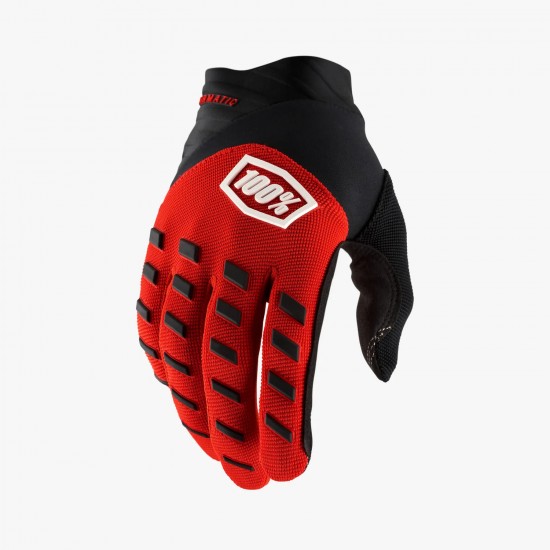 100% AIRMATIC RED/BLACK GLOVES MOTO/MTB ADULT