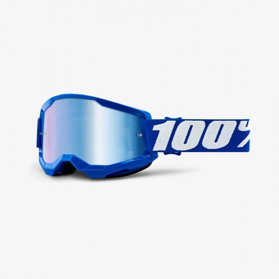 100% STRATA 2 GOGGLE MOTO/MTB BLUE/WHITE ADULT