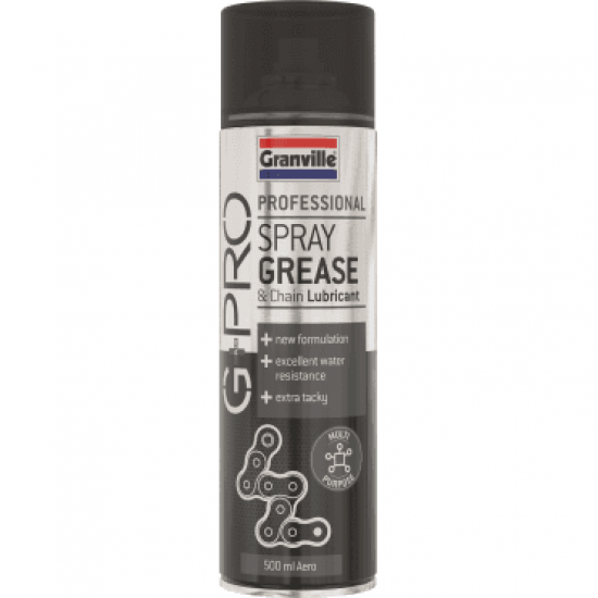 GRANVILLE G+PRO SPRAY GREASE AND CHAIN LUBRICANT 500ML