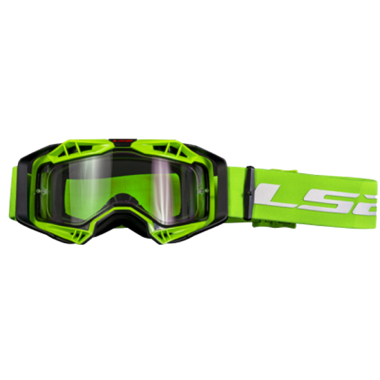 LS2 AURA ADULT MOTOCROSS GOGGLES GREEN WITH CLEAR LENS