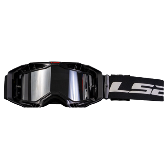 LS2 AURA PRO ADULT MOTOCROSS GOGGLES BLACK WITH MIRRORED LENS