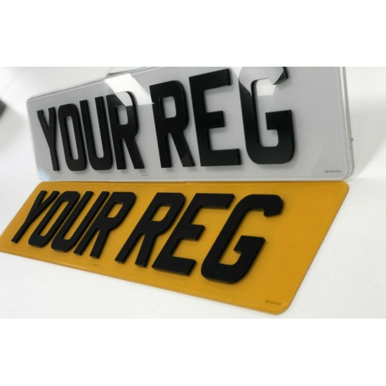 CAR REAR NUMBER PLATE 4D YELLOW 520 X 111