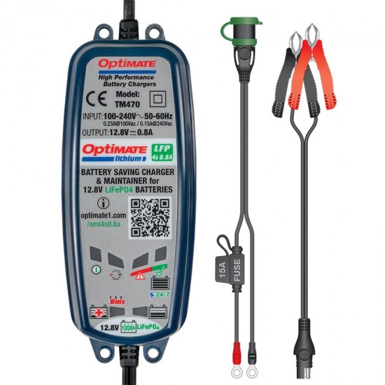 OPTIMATE LITHIUM 4S MAINTENANCE CHARGER 0.8A BATTERY MAINTAINER