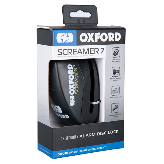 OXFORD SCREAMER 7 ALARM DISC LOCK BLACK BLACK 