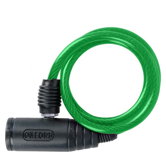 OXFORD BUMPER CABLE LOCK GREEN 6MM X 600MM 