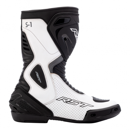 RST S1 MENS CE MOTORCYCLE BOOTS WHITE-BLACK