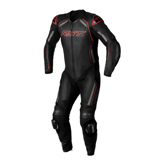RST S1 CE MENS LEATHER SUIT BLACK-GREY-RED