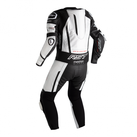 RST PRO SERIES AIRBAG CE MENS LEATHER SUIT WHITE-BLACK-WHITE