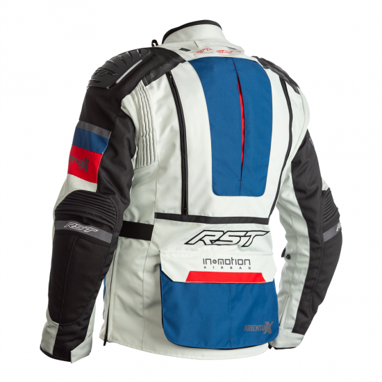 RST PRO SERIES ADVENTURE-X AIRBAG CE MENS TEXTILE JACKET ICE-BLUE-RED
