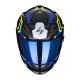 SCORPION EXO 491 SPIN BLACK/BLUE/YELLOW MOTORCYCLE HELMET ECE INTERGRATED SUN VISOR
