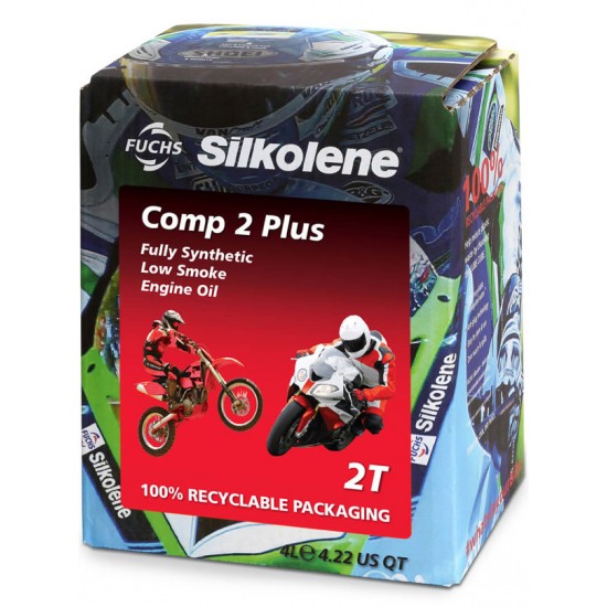 SILKOLENE COMP 2 PLUS FULLY SYNTHETIC 2-STROKE ENGINE OIL PREMIX & INJECTOR 4L CUBE OR 1L
