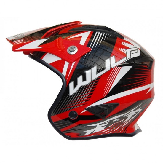 WULFSPORT ADULTS ASPECT TRIALS MOTORCYCLE HELMET RED